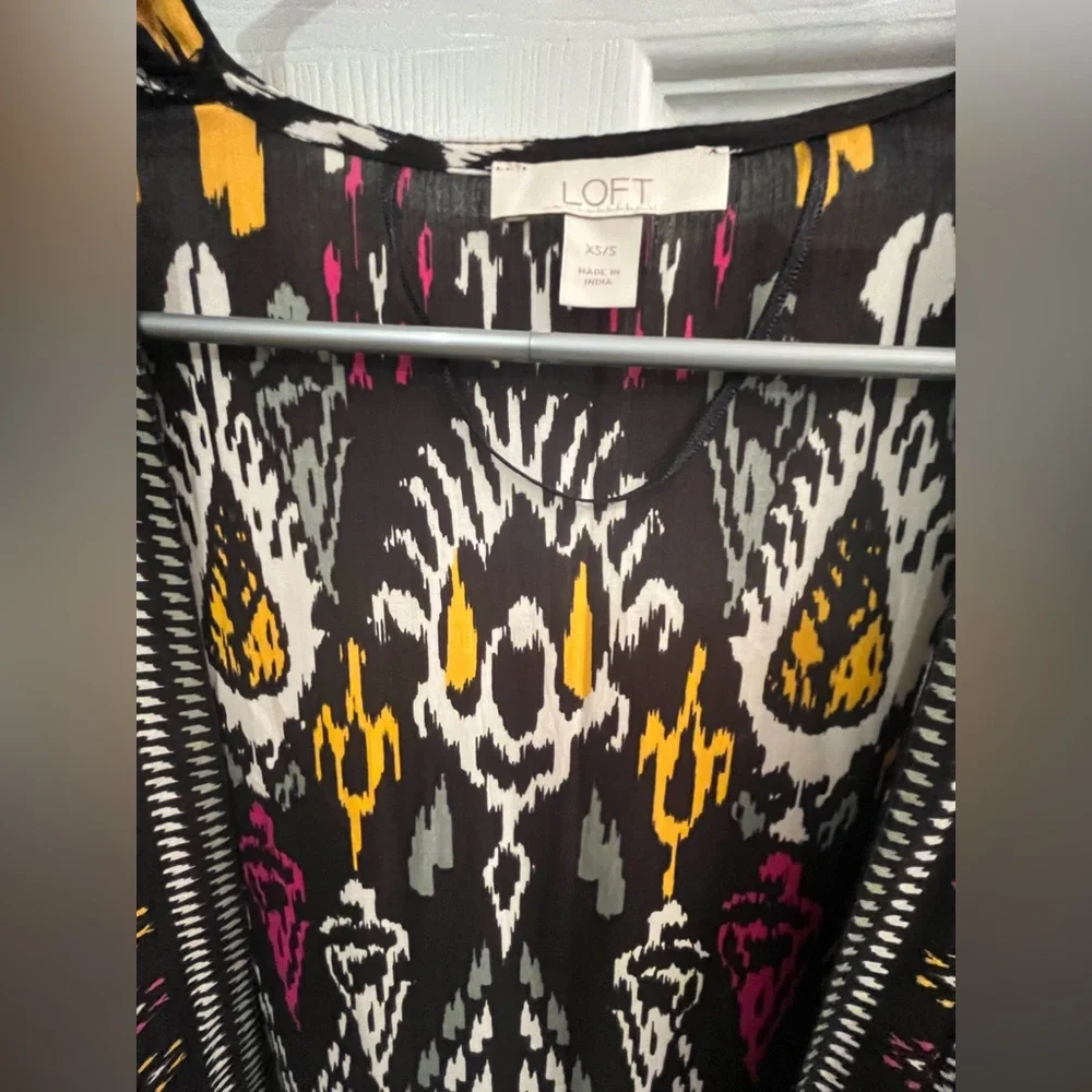 NWOT LOFT Women's Long Line Ikat Print Kimono/ Topper Size XS / Small